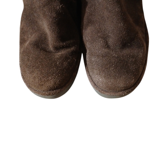 Fly London Yebi Brown Suede Slip on Booties Wedge Ankle Boots Size 8 - Picture 4 of 12